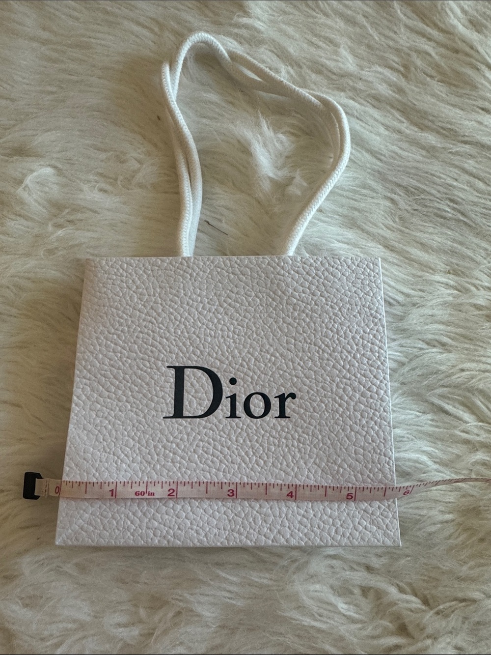 Dior White Pebbled Tote with Rope Handles